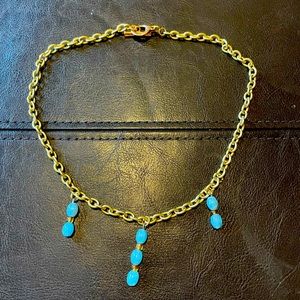 Chain necklace, hand beaded embellishments